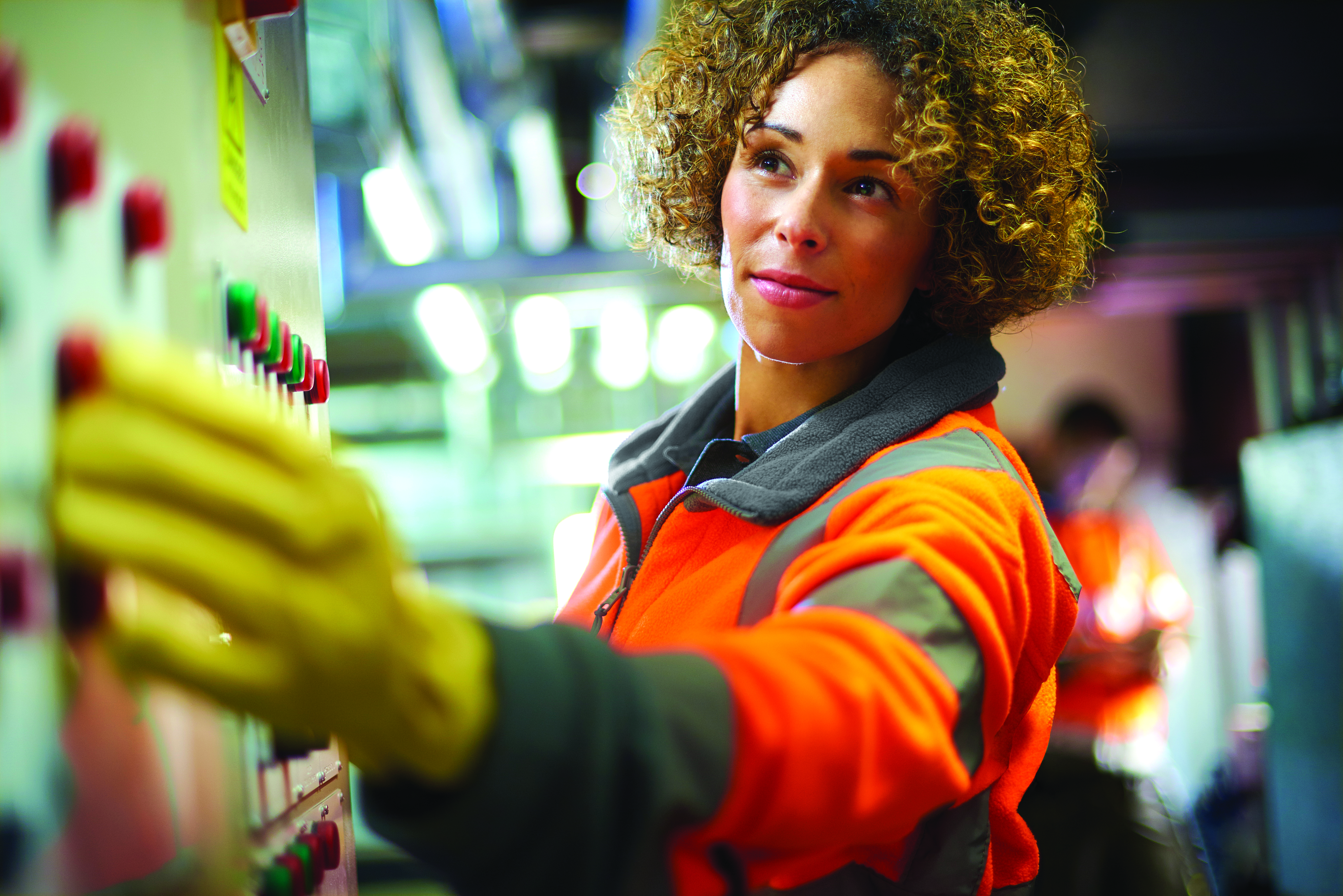 woman conducting safety check
