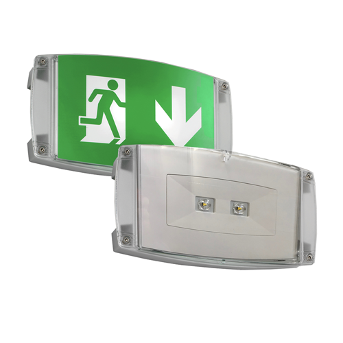 LED Emergency Light Maintained/Non-Maintained Bulkhead Exit Sign IP65. 