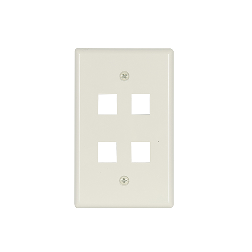 Eaton 35MRW-SP-L Recessed Multimedia Cable Wall Plate with Single Receptacle Wh 